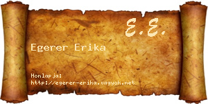 Egerer Erika névjegykártya